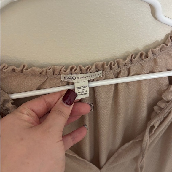 Cato Taupe Layered Blouse - Picture 2 of 6